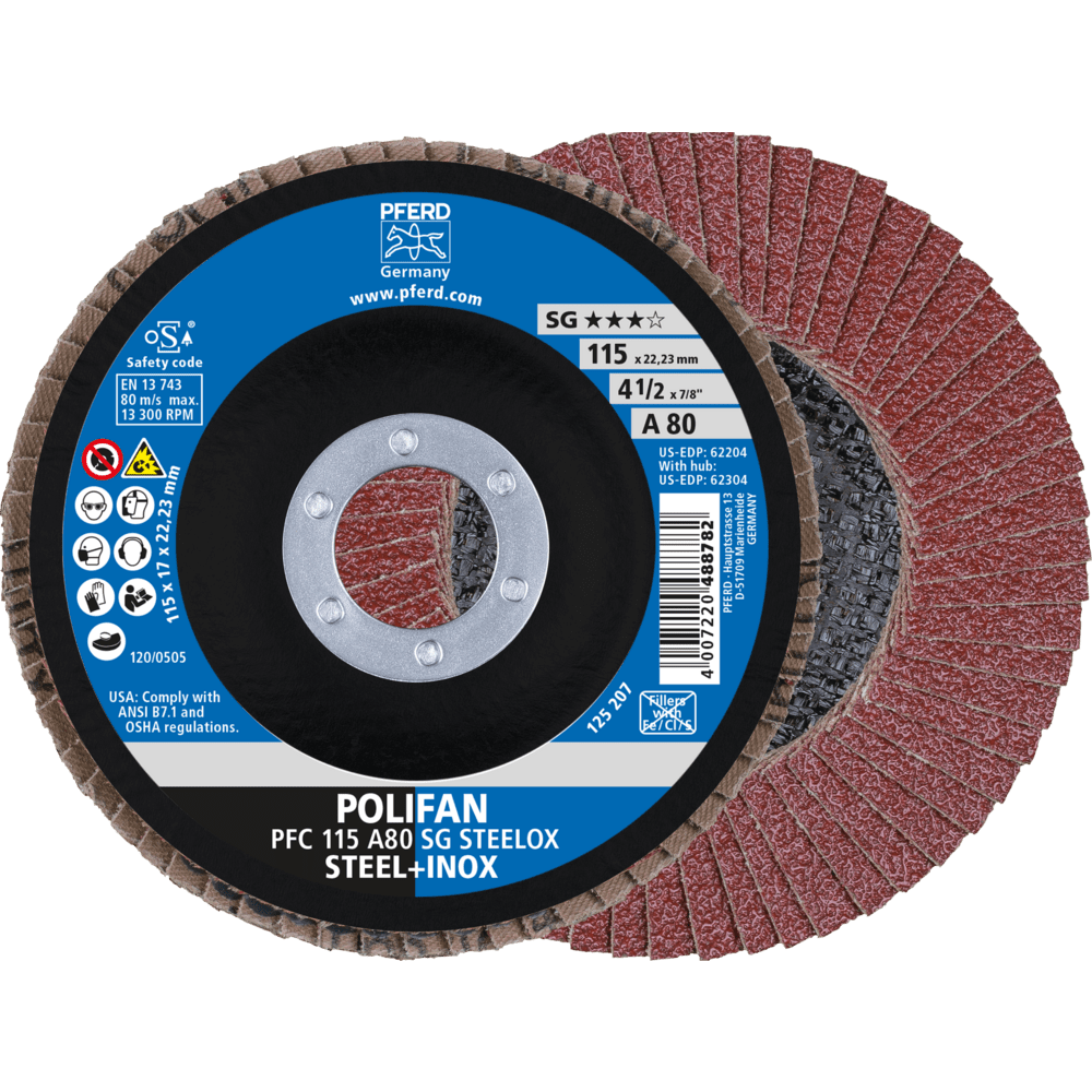 PFERD POLIFAN-Fächerscheiben PFC 115 A 80 PSF STEELOX Produktbild img1 L
