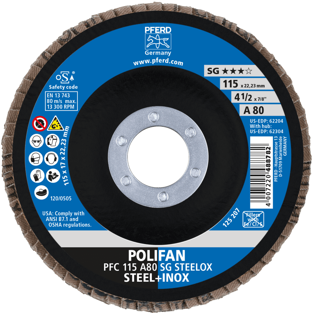 PFERD POLIFAN-Fächerscheiben PFC 115 A 80 PSF STEELOX Produktbild img2 L