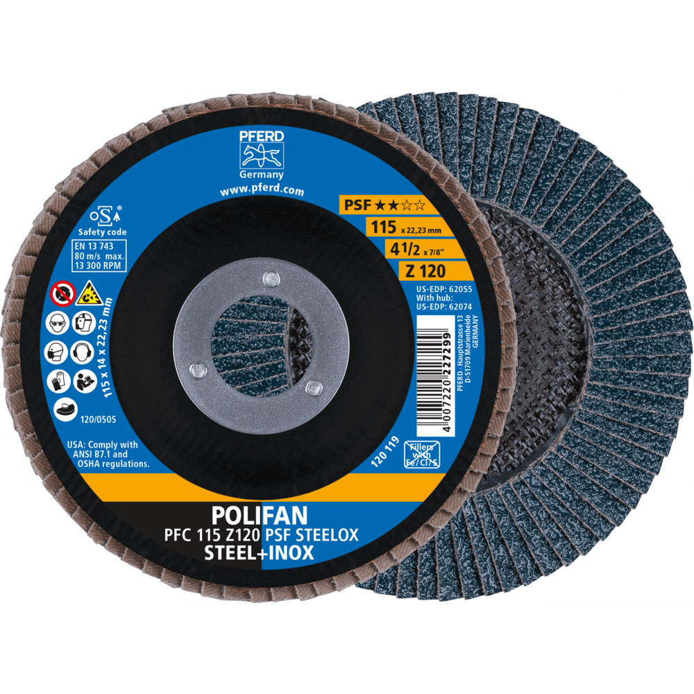 PFERD POLIFAN-Fächerscheiben PFC 115 Z 120 PSF STEELOX Produktbild img1 L