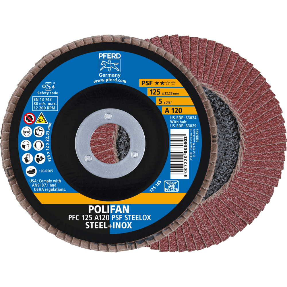 PFERD POLIFAN-Fächerscheiben PFC 125 A 120 PSF STEELOX Produktbild img1 L