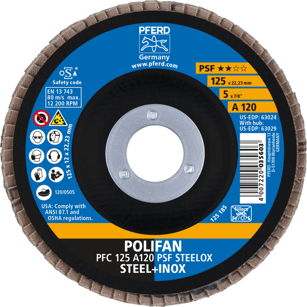 PFERD POLIFAN-Fächerscheiben PFC 125 A 120 PSF STEELOX Produktbild img2 L