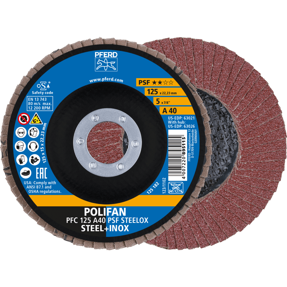 PFERD POLIFAN-Fächerscheiben PFC 125 A 40 PSF STEELOX Produktbild img1 L