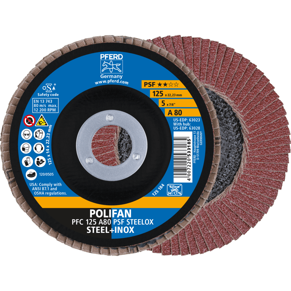 PFERD POLIFAN-Fächerscheiben PFC 125 A 80 PSF STEELOX Produktbild img1 L