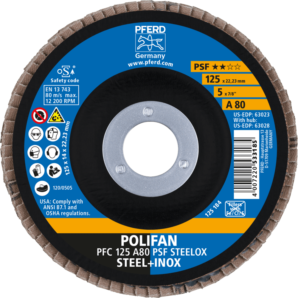 PFERD POLIFAN-Fächerscheiben PFC 125 A 80 PSF STEELOX Produktbild img2 L