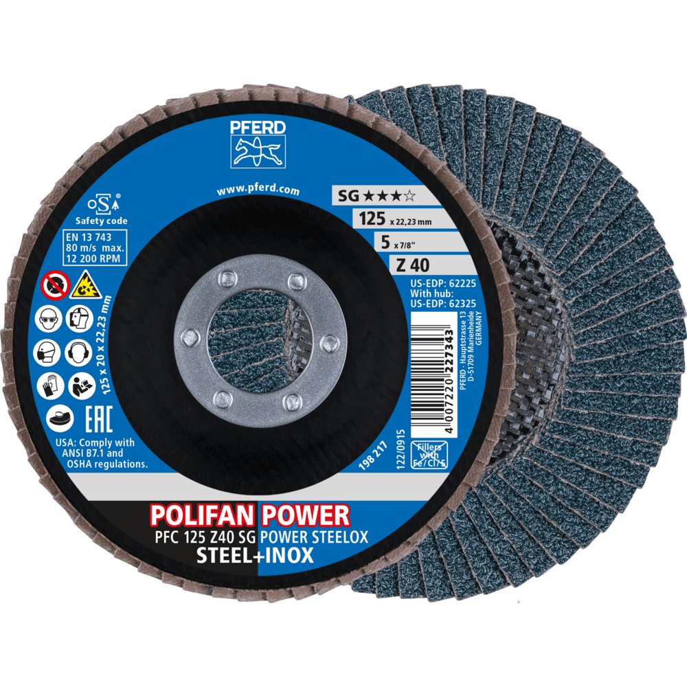 PFERD POLIFAN-Fächerscheiben PFC 125 Z40 SG POWER STEELOX (2) Produktbild img1 L