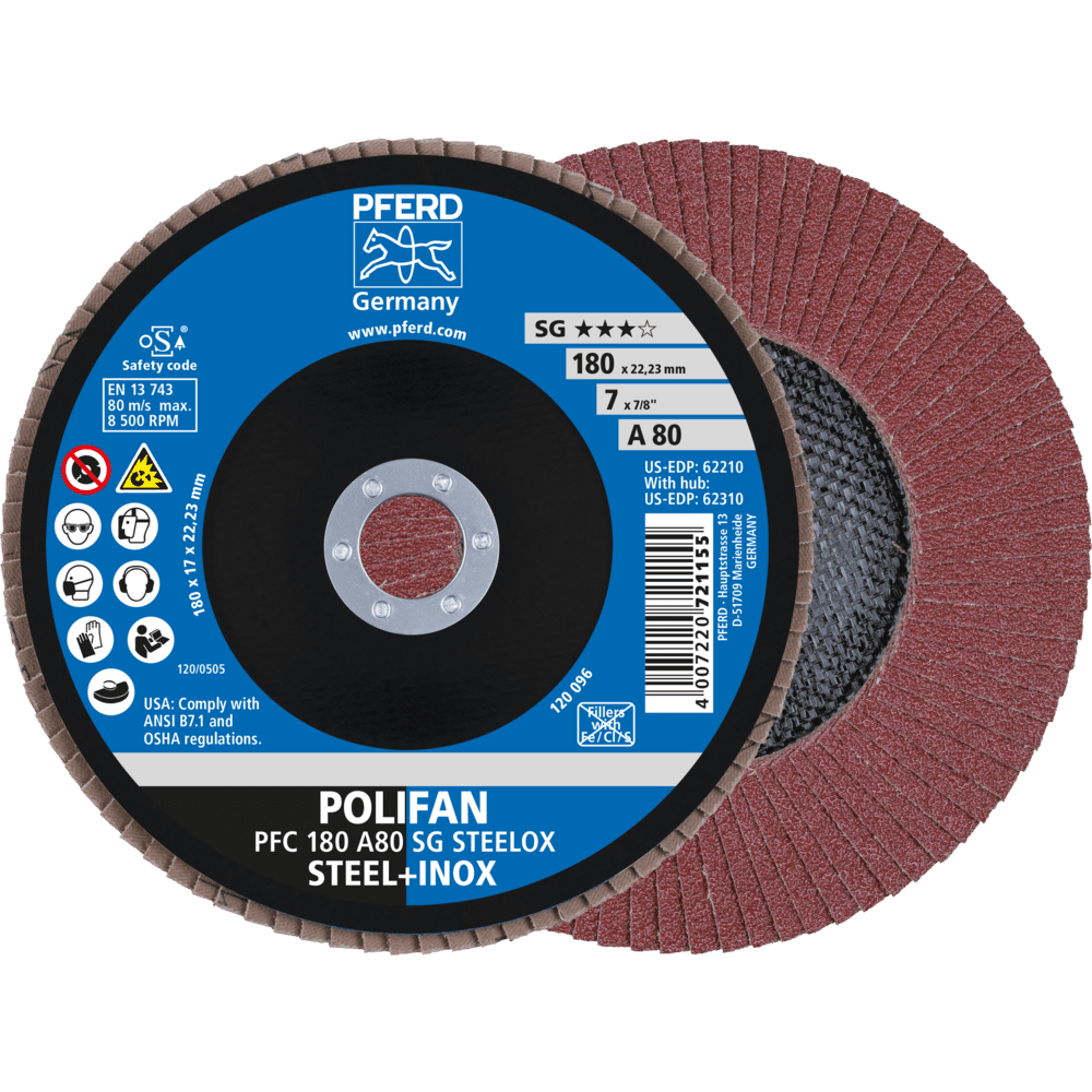 PFERD POLIFAN-Fächerscheiben PFC 180 A 80 SG STEELOX Produktbild img1 L