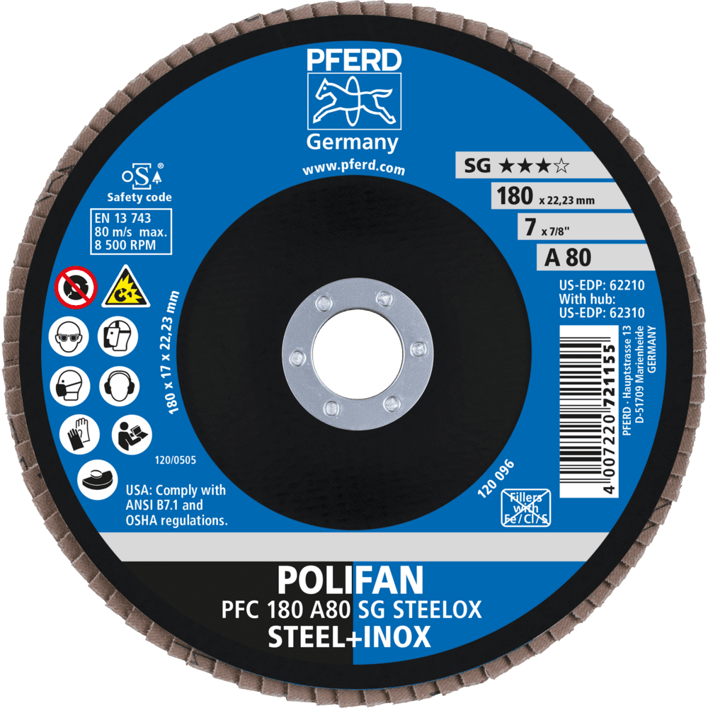 PFERD POLIFAN-Fächerscheiben PFC 180 A 80 SG STEELOX Produktbild img2 L