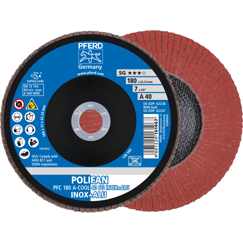 PFERD POLIFAN-Fächerscheiben PFC 180 A-COOL 40 SG INOX+ALU Produktbild img1 L