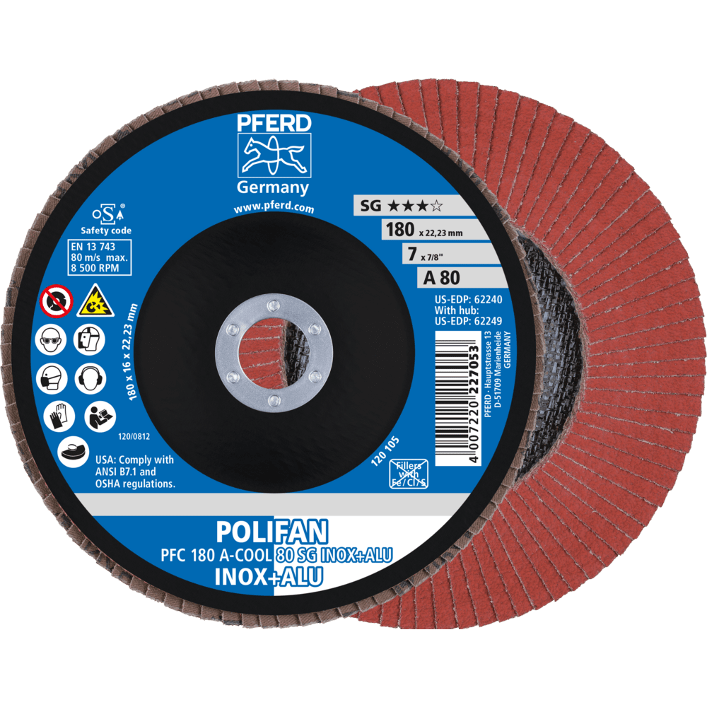 PFERD POLIFAN-Fächerscheiben PFC 180 A-COOL 80 SG INOX+ALU Produktbild img1 L