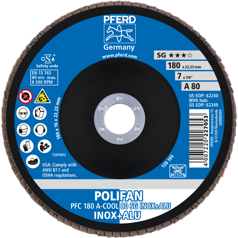 PFERD POLIFAN-Fächerscheiben PFC 180 A-COOL 80 SG INOX+ALU Produktbild img2 L