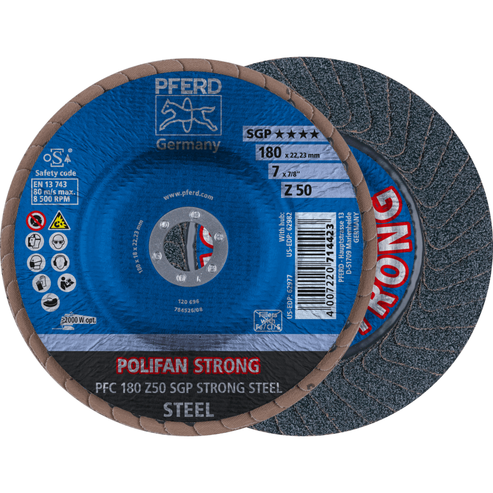 PFERD POLIFAN-Fächerscheiben PFC 180 Z 50 SGP STRONG STEEL Produktbild img1 L