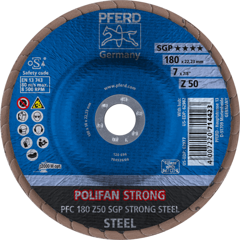 PFERD POLIFAN-Fächerscheiben PFC 180 Z 50 SGP STRONG STEEL Produktbild img2 L