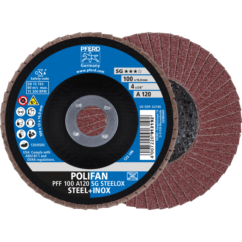 PFERD POLIFAN-Fächerscheiben PFF 100 A 120 SG STEELOX/16,0 Produktbild img1 L