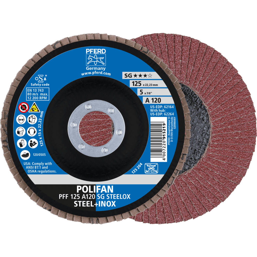 PFERD POLIFAN-Fächerscheiben PFF 125 A 120 PSF STEELOX Produktbild img1 L