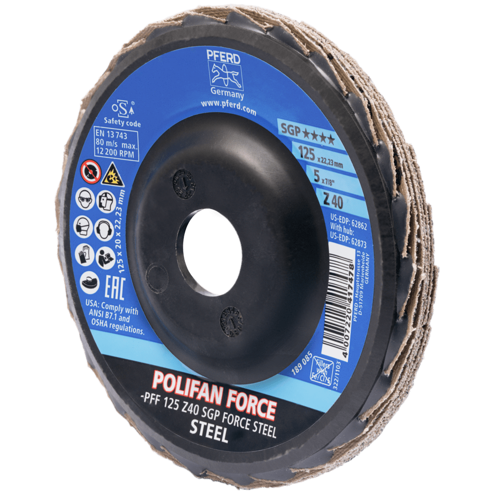 PFERD POLIFAN-Fächerscheiben PFF 125 Z40 SGP FORCE STEEL Produktbild img4 L