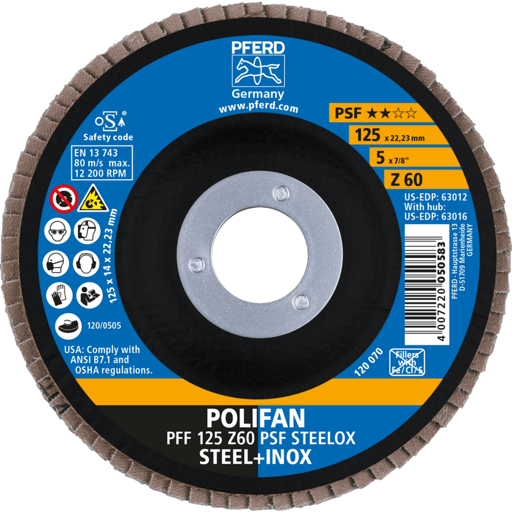 PFERD POLIFAN-Fächerscheiben PFF 125 Z 60 PSF STEELOX Produktbild img2 L