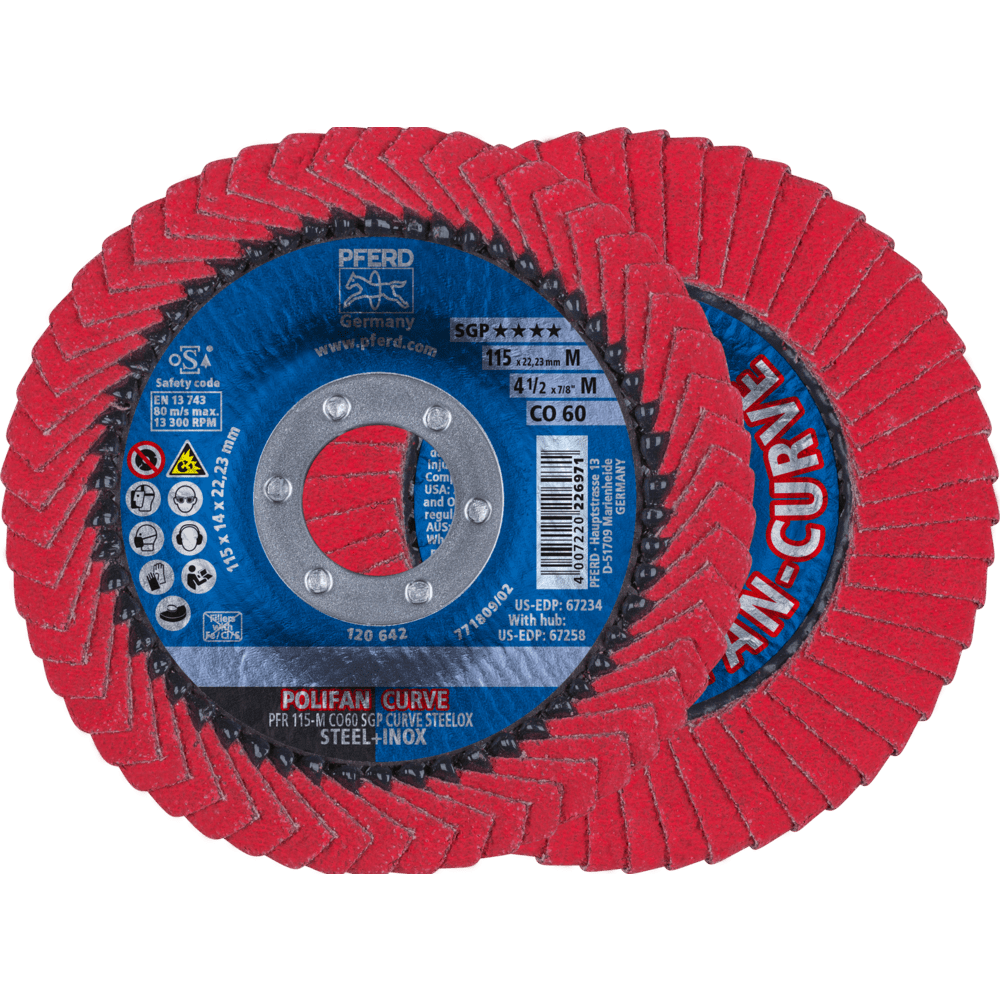 PFERD POLIFAN-Fächerscheiben PFR 115-M CO 60 SGP CURVE STEELOX Produktbild img1 L