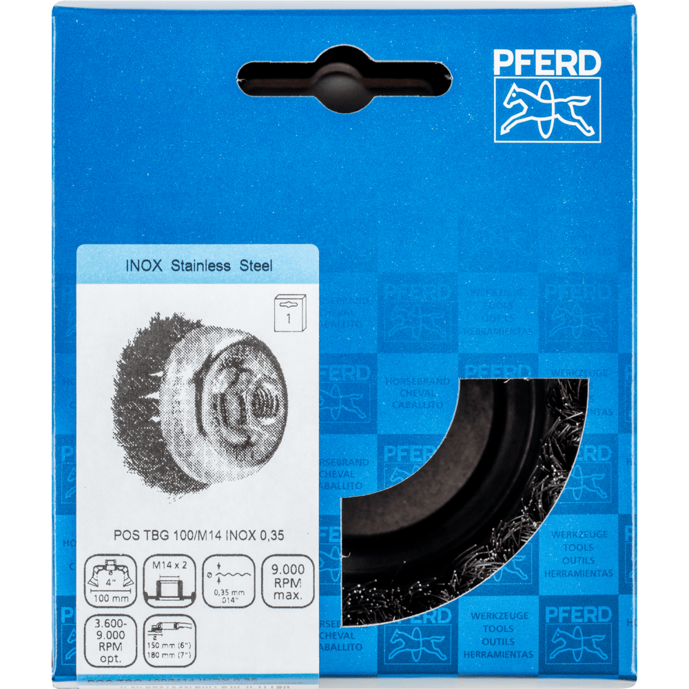 PFERD Topfbürsten mit Gewinde POS TBG 100/M14 INOX 0,35 Produktbild img2 L