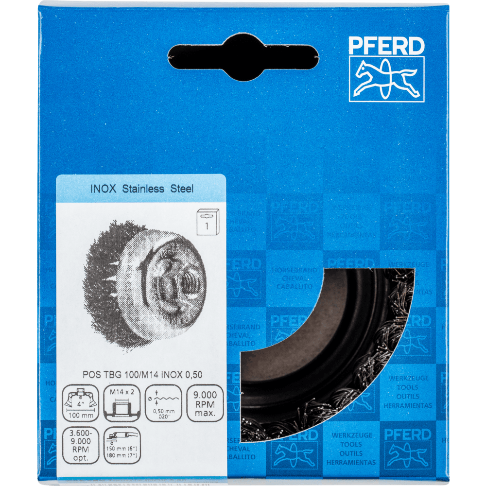 PFERD Topfbürsten mit Gewinde POS TBG 100/M14 INOX 0,50 Produktbild img2 L