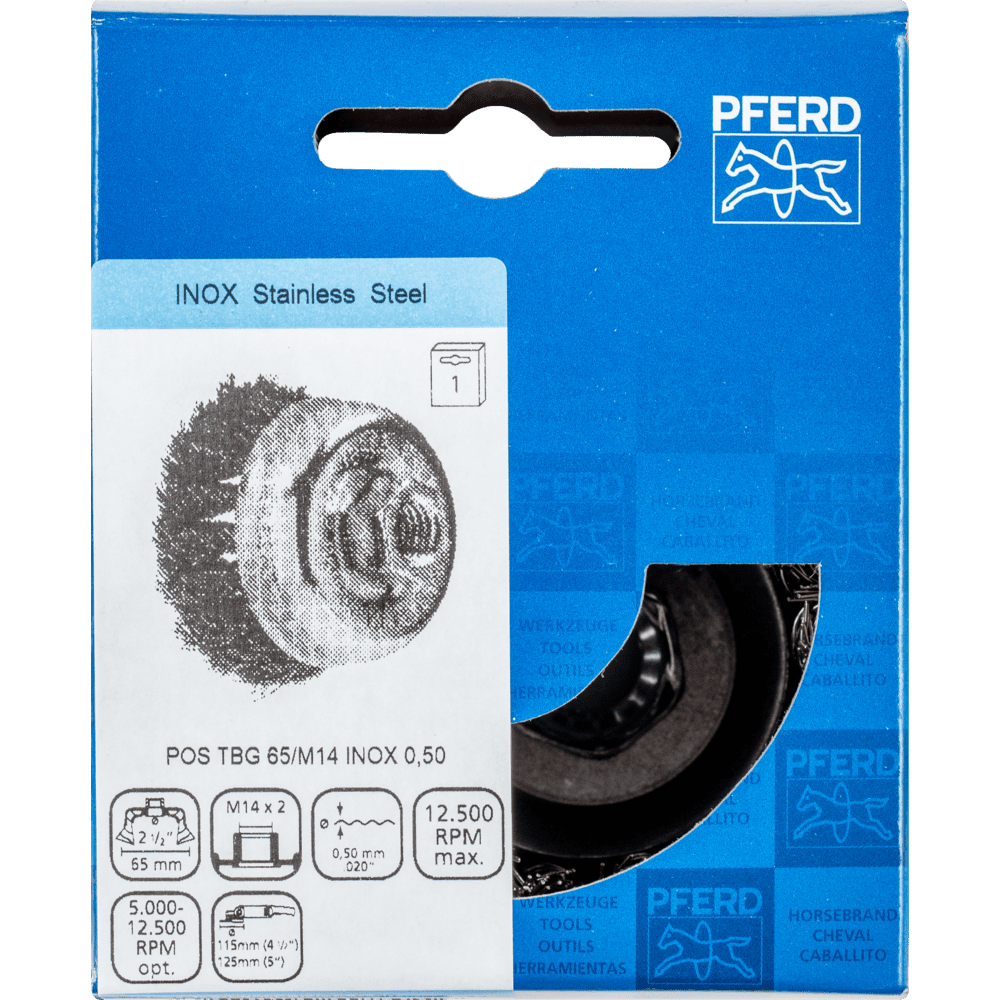 PFERD Topfbürsten mit Gewinde POS TBG 65/M14 INOX 0,50 Produktbild img2 L