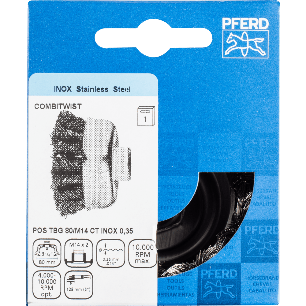 PFERD Topfbürsten mit Gewinde POS TBG 80/M14 CT INOX 0,35 Produktbild img2 L