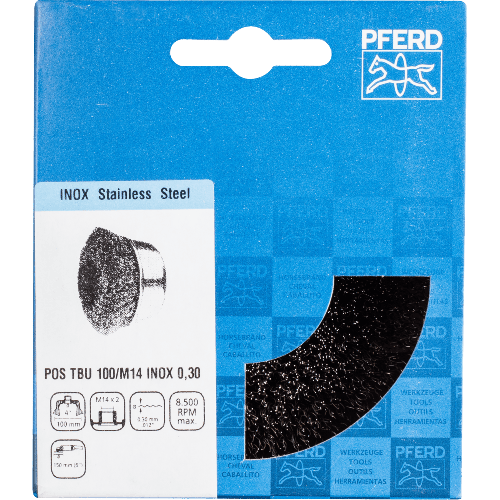 PFERD Topfbürsten mit Gewinde POS TBU 100/M14 INOX 0,30 Produktbild img2 L