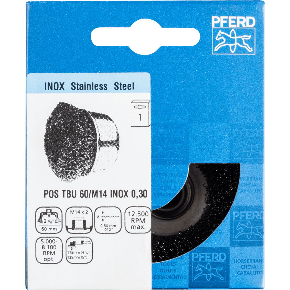 PFERD Topfbürsten mit Gewinde POS TBU 60/M14 INOX 0,30 Produktbild img2 L