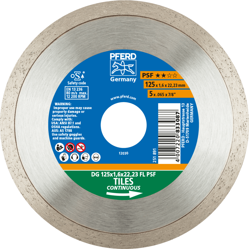 PFERD Diamantwerkzeuge für die Bauindustrie DG 125 x 1,6 x 22,23 FL PSF (ZA) Produktbild img1 L