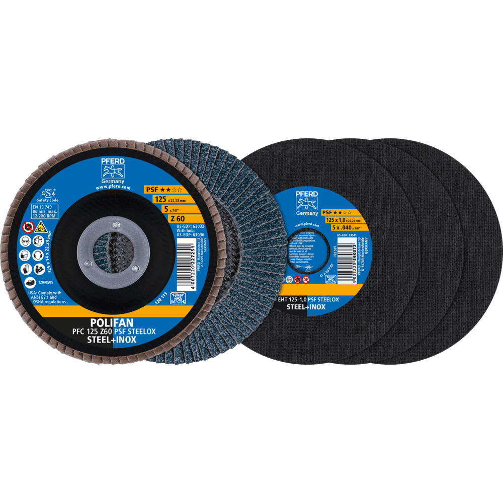 PFERD VKF-Material 6/VKF-Aktionen SET 125 PSF STEELOX (EHT 1,0/PFC Z60) Produktbild img1 L