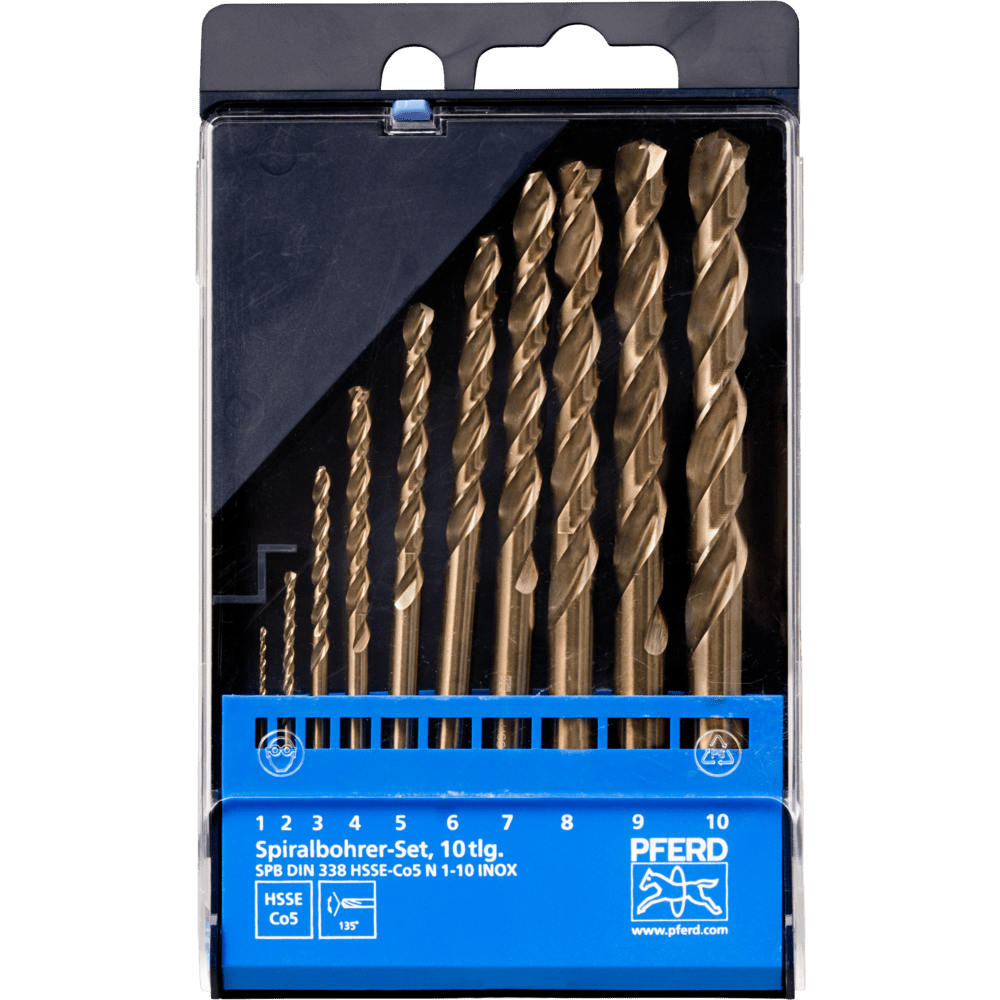 PFERD Bohr- und Senkwerkzeuge SET 10tl.DIN338 HSSE N 1-10 INOX Produktbild img2 L