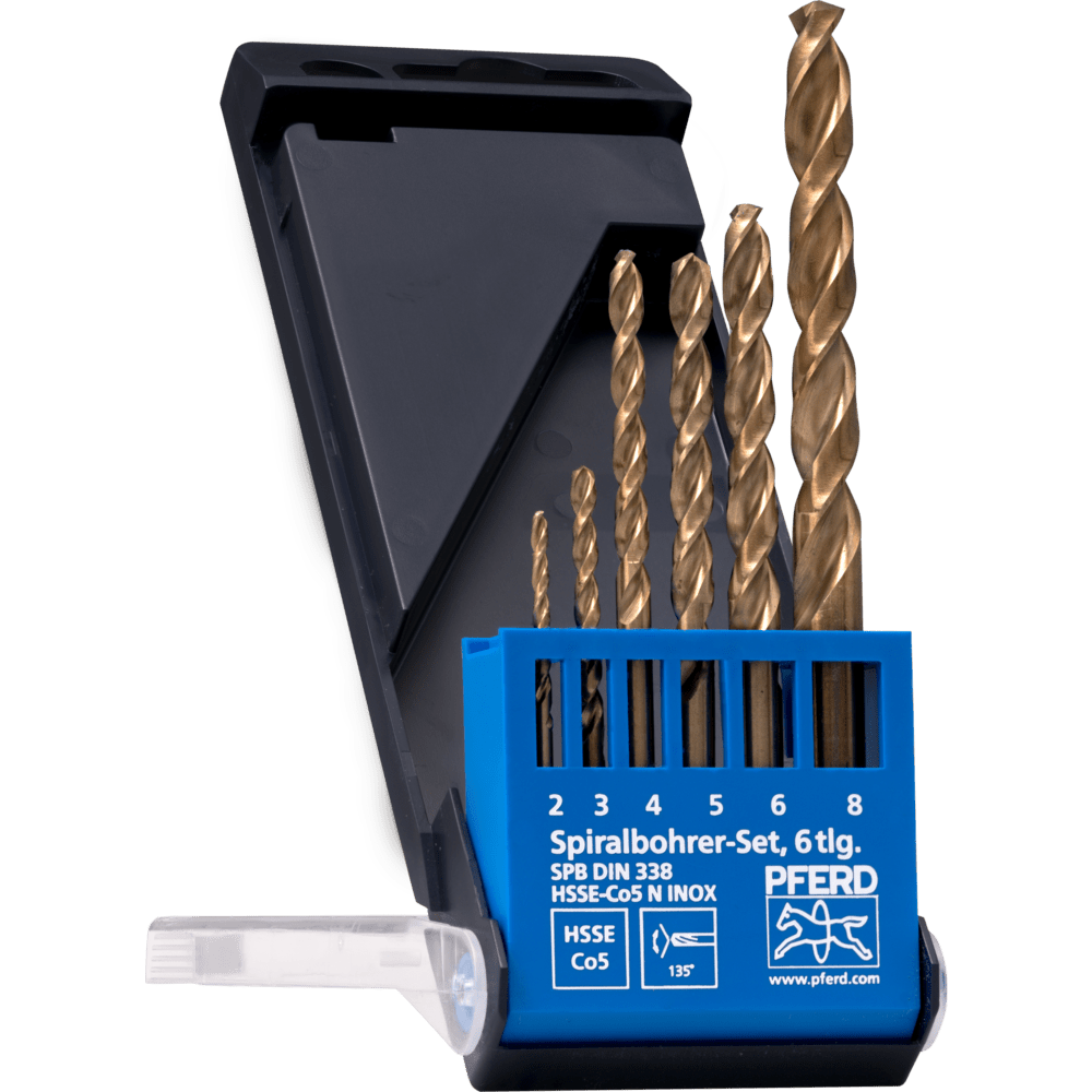 PFERD Bohr- und Senkwerkzeuge SET 6tl.DIN338 HSSE N 2-8 INOX Produktbild img1 L
