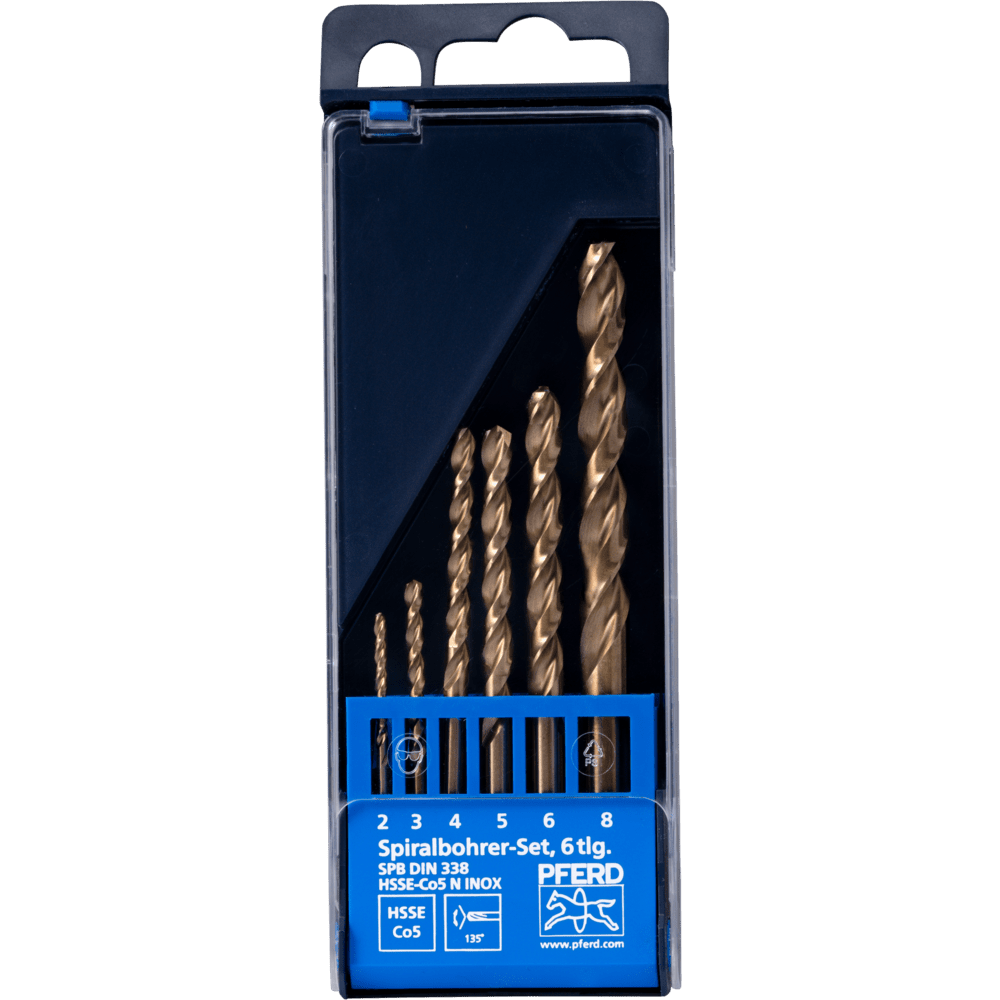PFERD Bohr- und Senkwerkzeuge SET 6tl.DIN338 HSSE N 2-8 INOX Produktbild img2 L
