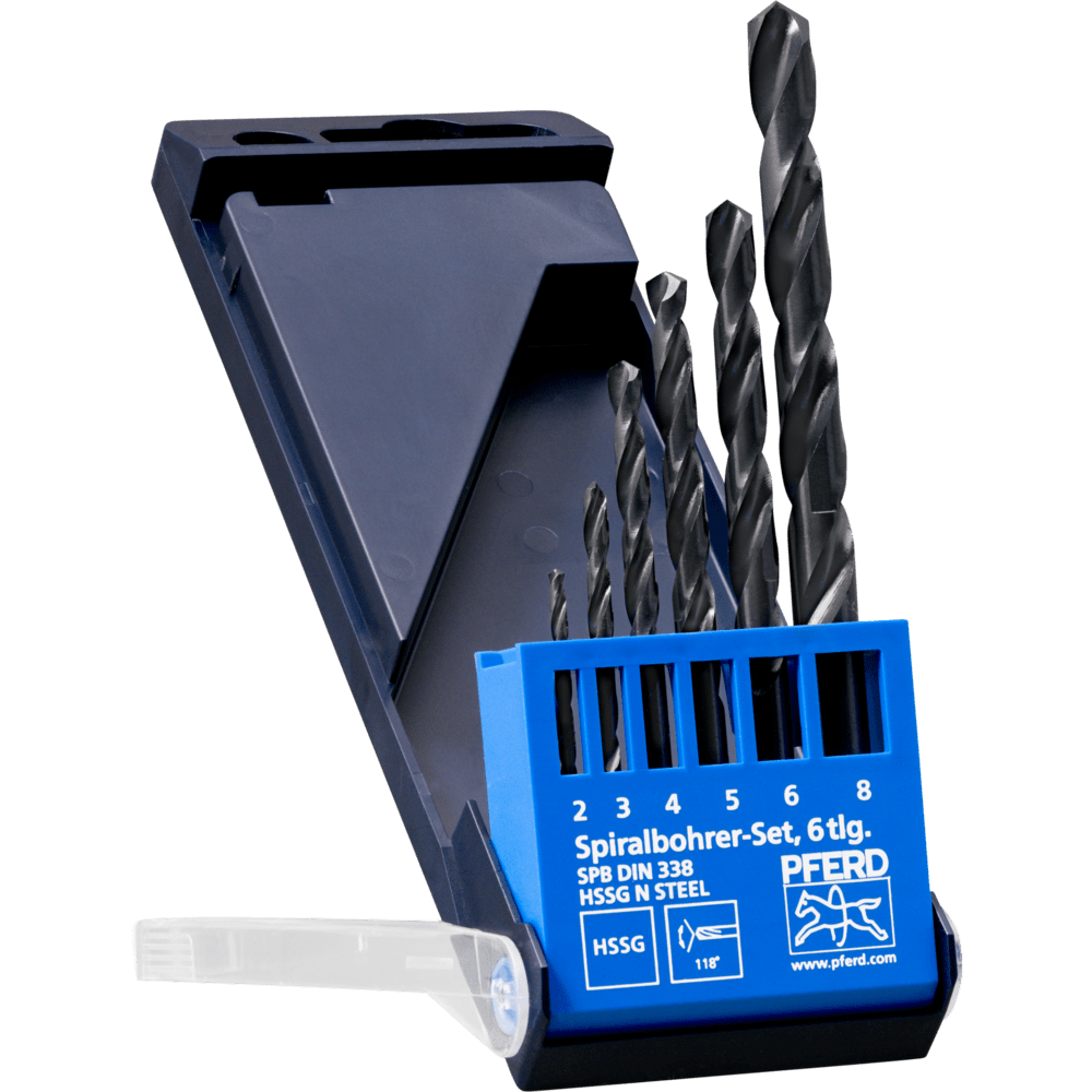 PFERD Bohr- und Senkwerkzeuge SET 6tl.DIN338 HSSG N 2-8 STEEL Produktbild img1 L