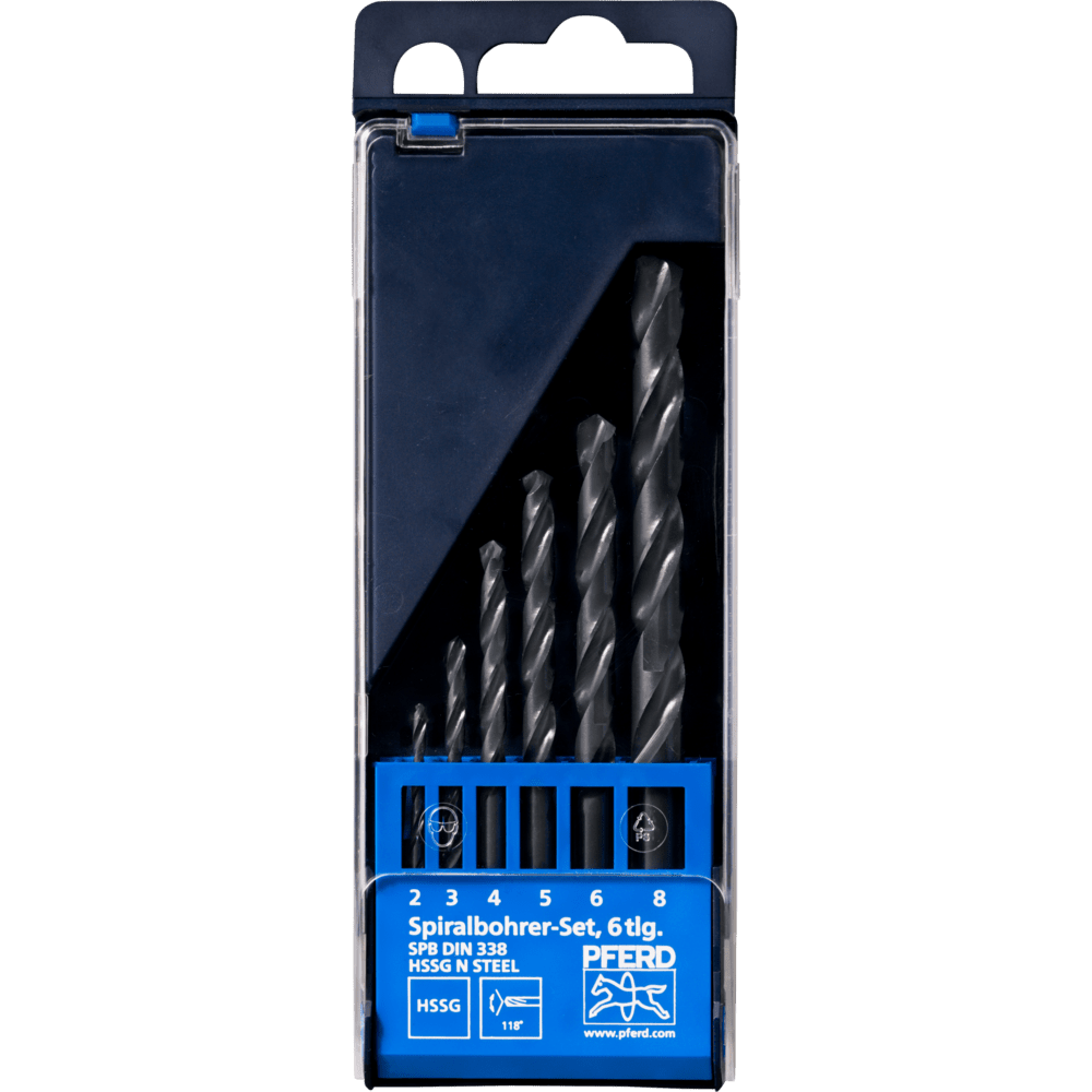 PFERD Bohr- und Senkwerkzeuge SET 6tl.DIN338 HSSG N 2-8 STEEL Produktbild img2 L