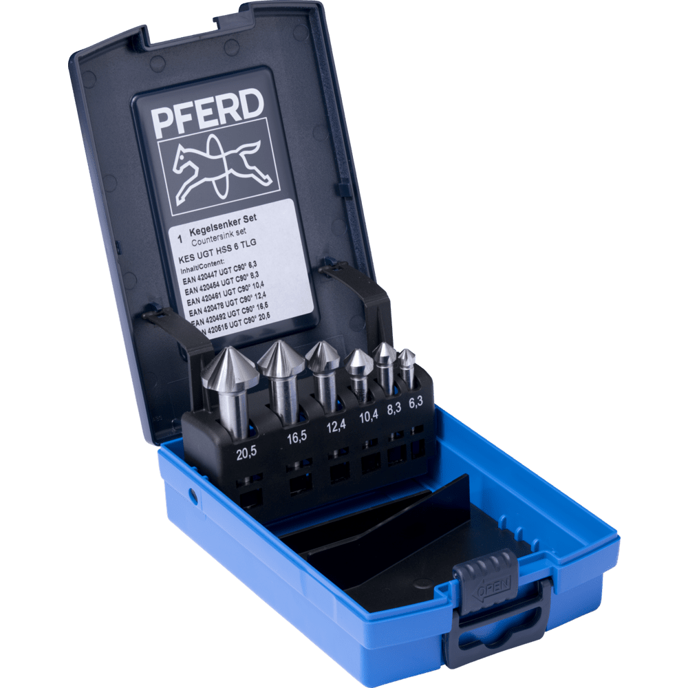 PFERD Bohr- und Senkwerkzeuge SET UGT HSS DIN335 C90° 6 Produktbild img1 L