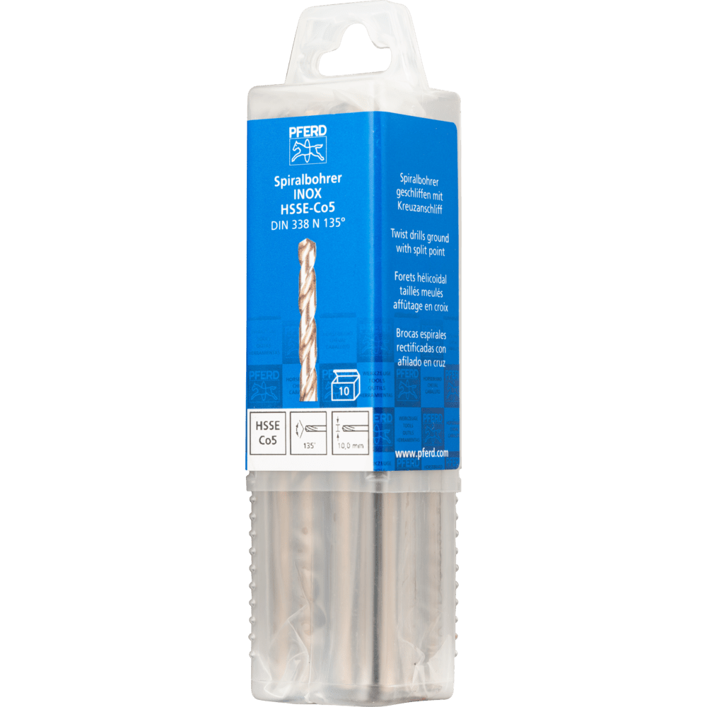 PFERD Bohr- und Senkwerkzeuge SPB DIN 338 HSSE N 10,0 INOX Produktbild img2 L