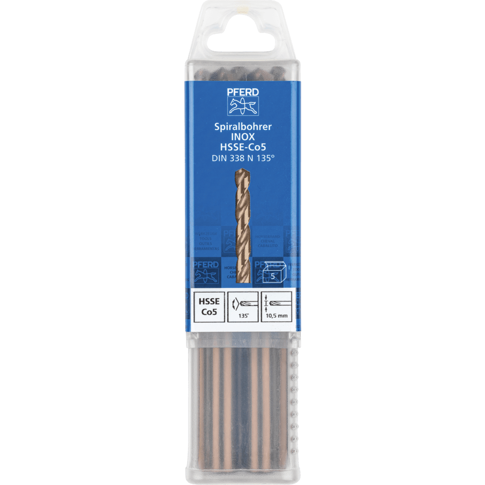 PFERD Bohr- und Senkwerkzeuge SPB DIN 338 HSSE N 10,5 INOX Produktbild img2 L