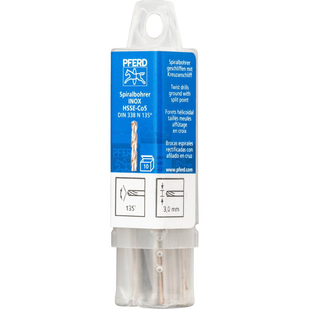 PFERD Bohr- und Senkwerkzeuge SPB DIN 338 HSSE N 3,0 INOX Produktbild img2 L