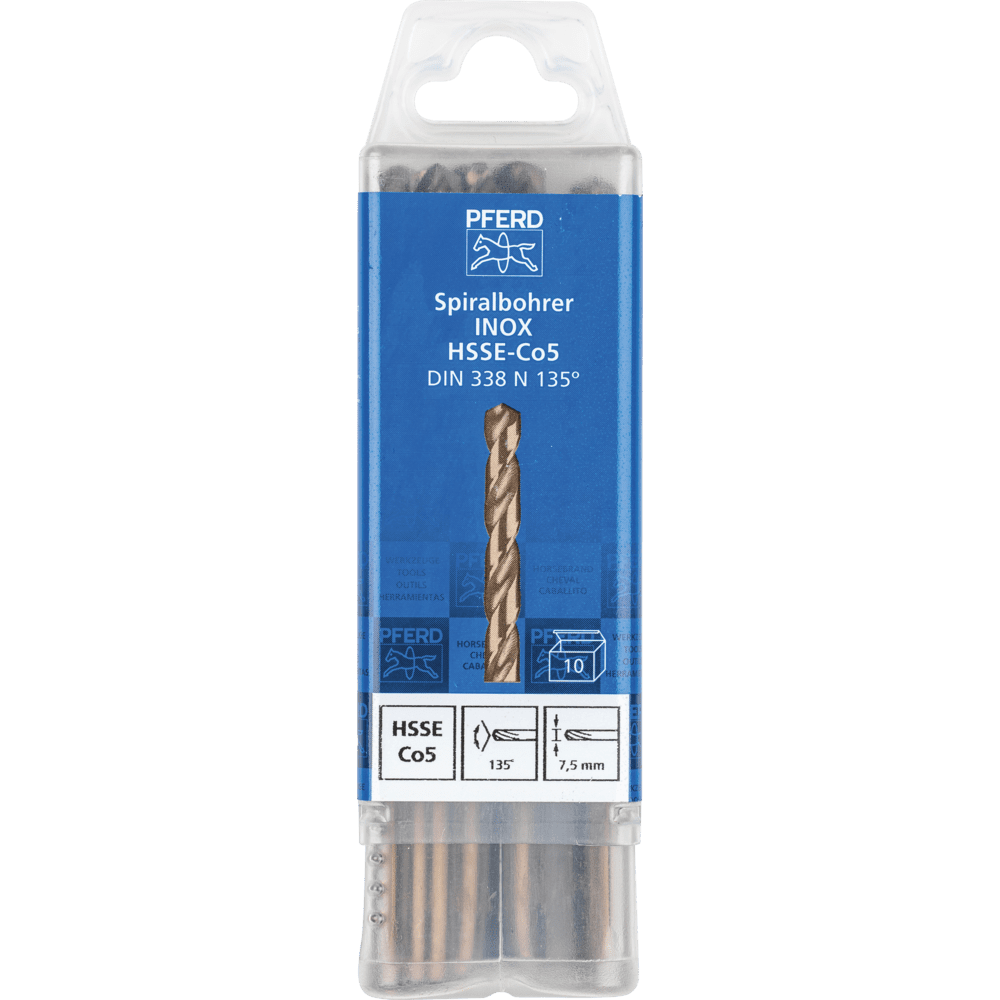 PFERD Bohr- und Senkwerkzeuge SPB DIN 338 HSSE N 7,5 INOX Produktbild img2 L