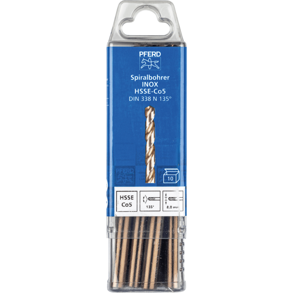 PFERD Bohr- und Senkwerkzeuge SPB DIN 338 HSSE N 8,0 INOX Produktbild img2 L