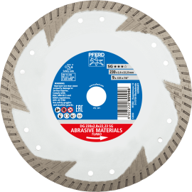 Diamant-Trennscheiben für die Bauindustrie, Ausführung mit geschlossenem Rand (TURBO) SG