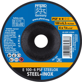 PFERD Schruppscheiben E 100-6 PSF STEELOX/16,0 Produktbild