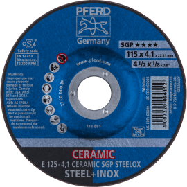 PFERD Schruppscheiben E 125-4,1 CERAMIC SGP STEELOX Produktbild