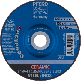 PFERD Schruppscheiben E 150-4,1 CERAMIC SGP STEELOX Produktbild