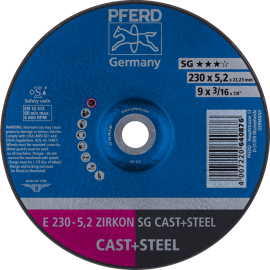 PFERD Schruppscheiben E 230-5,2 ZIRKON SG CAST+STEEL Produktbild