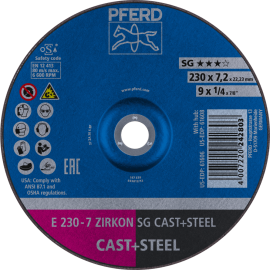PFERD Schruppscheiben E 230-7 ZIRKON SG CAST+STEEL Produktbild