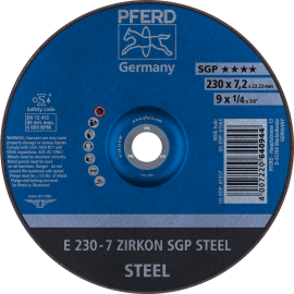 PFERD Schruppscheiben E 230-7 ZIRKON SGP STEEL Produktbild