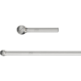 Hartmetallfrässtifte für universellen Einsatz, Zahnung 3 PLUS Kugelform KUD