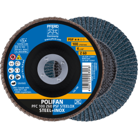 PFERD POLIFAN-Fächerscheiben PFC 100 Z 60 PSF STEELOX/16,0 Produktbild