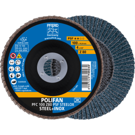 PFERD POLIFAN-Fächerscheiben PFC 100 Z 80 PSF STEELOX/16,0 Produktbild